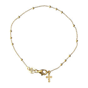 Bracciale Agios croce zirconi bianchi dorato argento 925