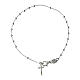 Agios rosary bracelet with cross-shaped dangle charm, rhodium-plated 925 silver s2