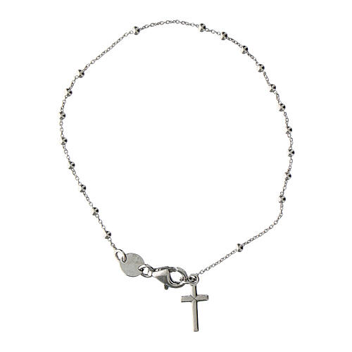  Cross bracelet in rhodium-plated 925 silver Agios  1