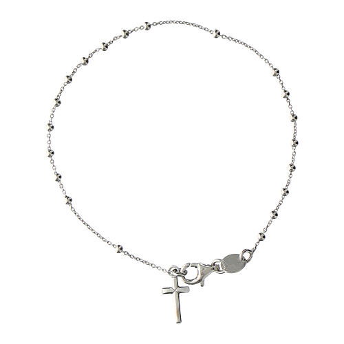  Cross bracelet in rhodium-plated 925 silver Agios  2