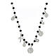 Agios necklace with dangle charms and black beads, rhodium-plated 925 silver s2