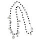 Agios necklace with dangle charms and black beads, rhodium-plated 925 silver s3