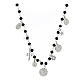 Collier Agios grains noirs et breloques argent 925 rhodié s1