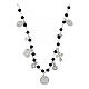 Collier Agios grains noirs et breloques argent 925 rhodié s3