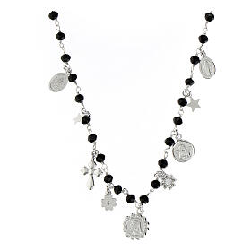 Collana rodiata Madonna Miracolosa Agios argento 925