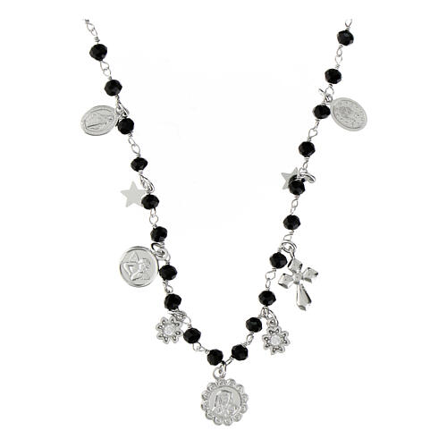 Collana rodiata Madonna Miracolosa Agios argento 925 3