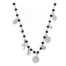 Our Lady of Miracles rhodium-plated necklace in 925 silver Agios