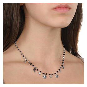 Our Lady of Miracles rhodium-plated necklace in 925 silver Agios