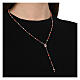 Agios rosary of rosé 925 silver with Miraculous Medal, red and brown beads s2