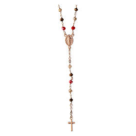 Rosary necklace Agios rose multicolor stones 925 silver