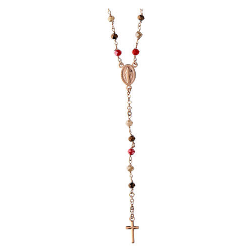 Rosary necklace Agios rose multicolor stones 925 silver 1