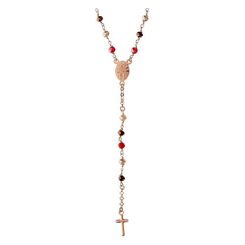 Rosary necklace Agios rose multicolor stones 925 silver 2