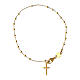 Agios rosary bracelet with cross-shaped dangle charm, gold plated 925 silver s1
