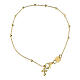 Pulsera colgantes Benedictus con cruz dorada plata 925 s1