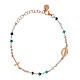 Pulseira Agios rosê contas azuis prata 925 s1