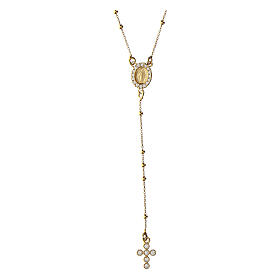 Agios rosary of gold plated 925 silver with rhinestones