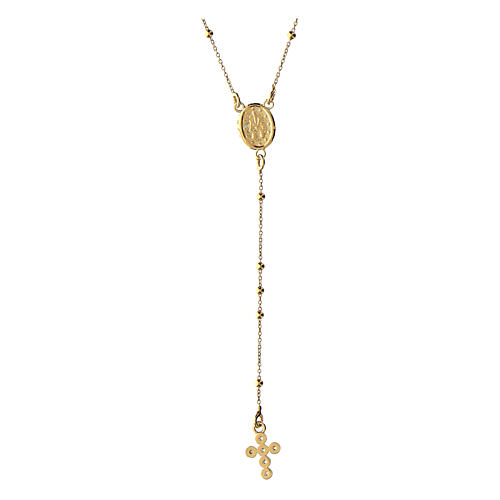 Rosary necklace with golden 925 silver zircon cross Agios 3