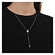 Rosary necklace with golden 925 silver zircon cross Agios s2