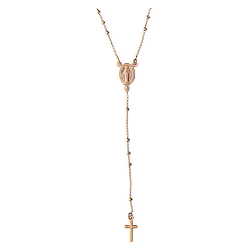 Terço Milagrosa prata 925 rosê Agios 1