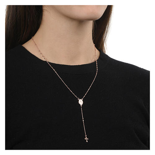 Terço Milagrosa prata 925 rosê Agios 2