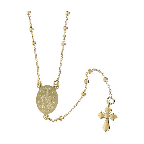 Agios rosary with Miraculous Medal, gold plated 925 silver 2