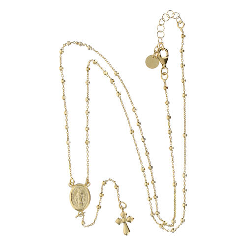 Agios rosary with Miraculous Medal, gold plated 925 silver 4