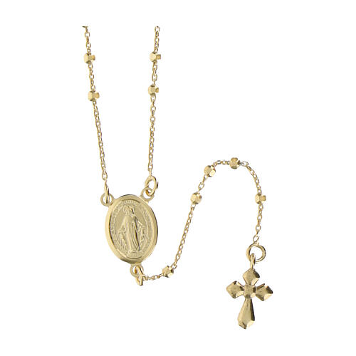 Rosario Agios con croce dorata argento 925  1