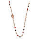 Collier rosé Agios argent 925 grains rouges et bruns s1