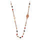 Collier rosé Agios argent 925 grains rouges et bruns s2