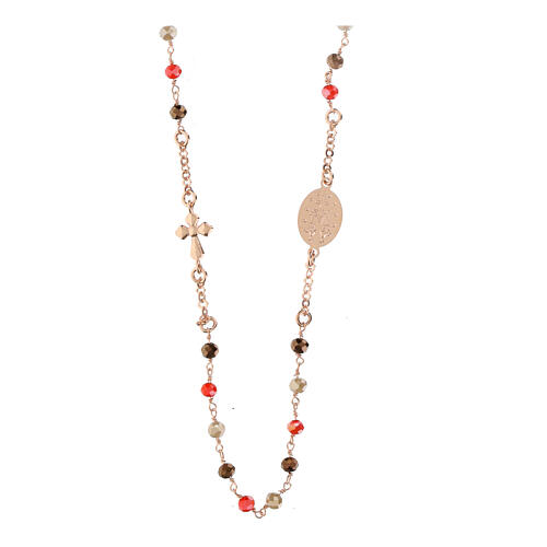 Rose necklace 925 silver multicolor orange Agios 3