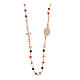 Rose necklace 925 silver multicolor orange Agios s3