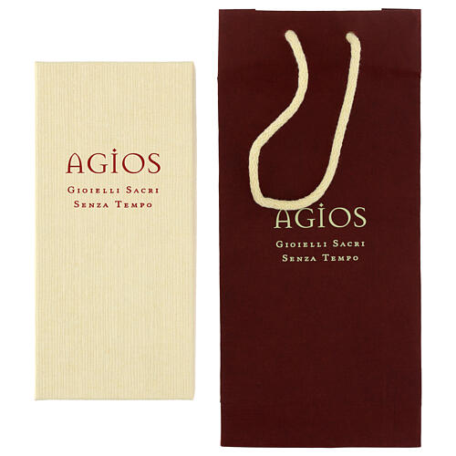 Rosenkranz-Kette von Agios, 925er Silber, Rosé-Finish, Natursteine in Hellblaunuancen 6