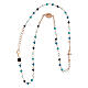 Agios necklace with blue beads and Miraculous Medal, rosé 925 silver s3