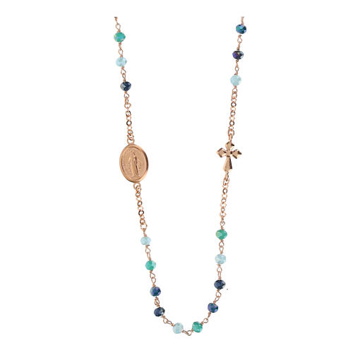 Collana Agios rose' multicolor celeste argento 925  1