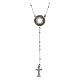 Agios rosary necklace, rhodium-plated 925 silver and white rhinestones s1