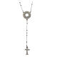 Agios rosary necklace, rhodium-plated 925 silver and white rhinestones s2