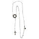 Agios rosary necklace, rhodium-plated 925 silver and white rhinestones s3