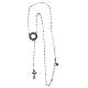 Rhodium-plated rosary necklace with Agios zircons in 925 silver s5
