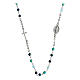 Agios necklace with blue and green beads and Miraculous Medal, 925 silver s1