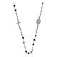 Agios necklace with blue and green beads and Miraculous Medal, 925 silver s2