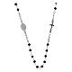 Rosary necklace with black beads, 925 silver, Agios s2