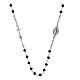 Collier Agios rhodié avec grains noirs argent 925 s1