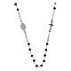 Collier Agios rhodié avec grains noirs argent 925 s2