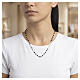 Collana Benedictus rodiata con pietre nere in argento 925 s2