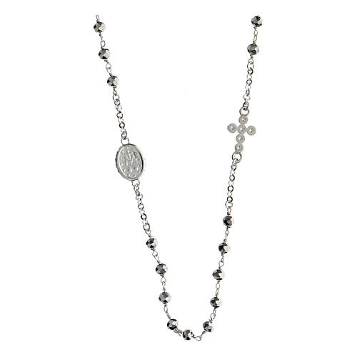 Collier hématite argentée zircons Agios argent 925 2