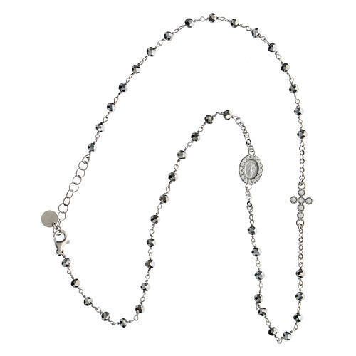 Collier hématite argentée zircons Agios argent 925 3