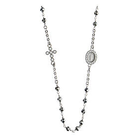 Collana ematite rodiato con zirconi Agios argento 925 