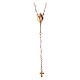 Rosario sacro cuore rose' pietre bianche Agios argento 925  s1