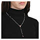 Rosario sacro cuore rose' pietre bianche Agios argento 925  s2