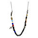 Collana Iesus croce Benedictus argento 925 zirconi blu s3